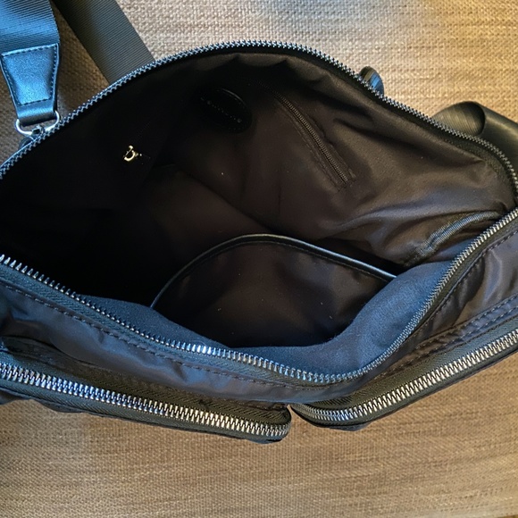 Utilitarian nylon shoulder bag, Simons, Black - Picture 4 of 4